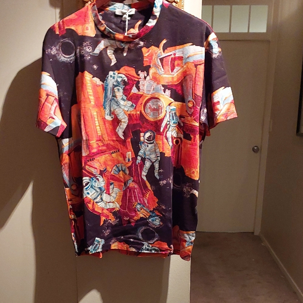 Valentino Cosmic Adventure Short Sleeve Tee - Black and Orange